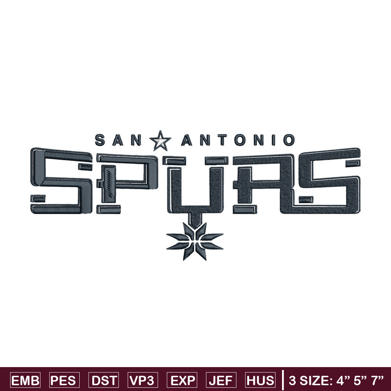 San Antonio Spurs logo embroidery design,NBA embroidery, Embroidery design, Logo sport embroidery, Sport embroidery.jpg