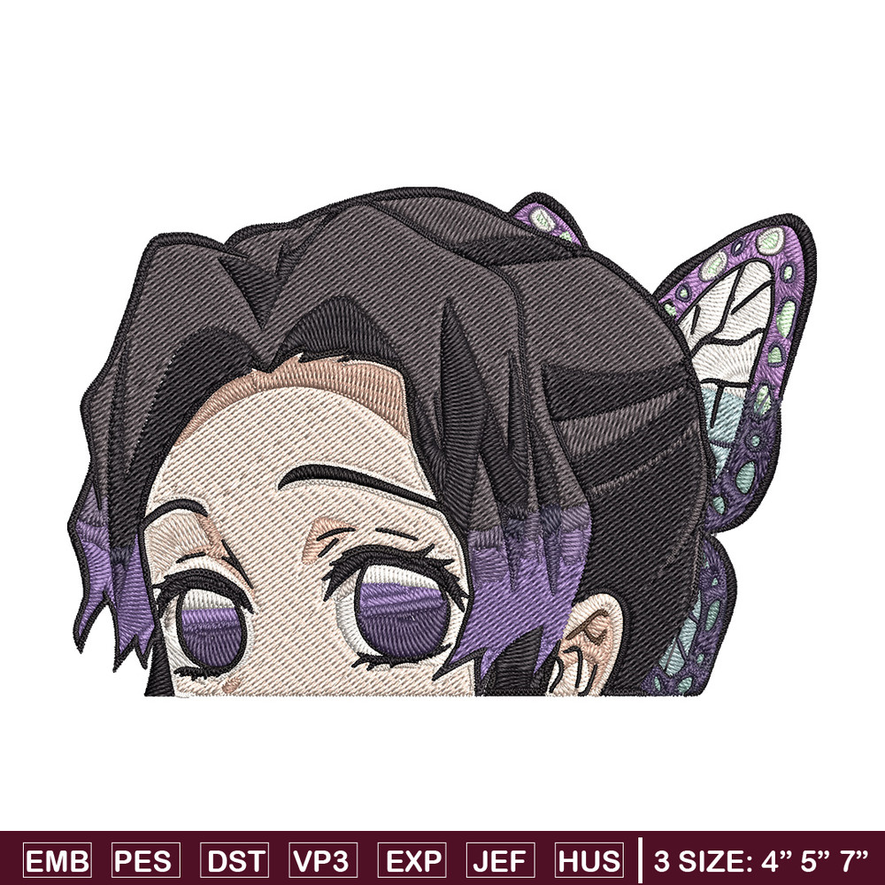 Shinobu Peeker Embroidery Design, Demon slayer Embroidery, Embroidery File, Anime Embroidery, Digital download.jpg