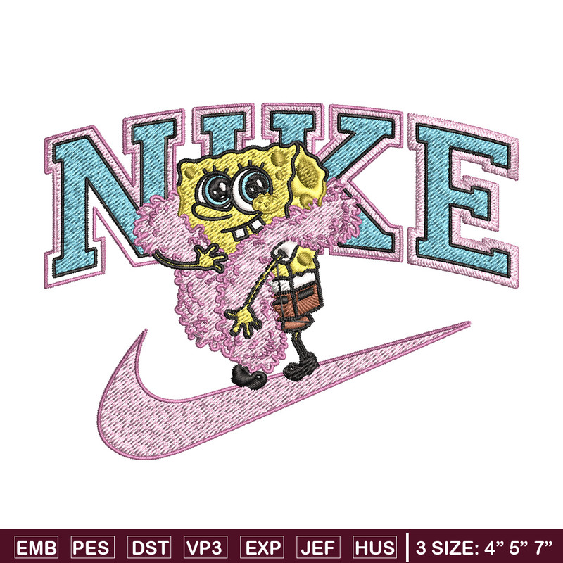 Spongebob pink nike Embroidery Design, Nike Embroidery, Brand Embroidery, Embroidery File, Logo shirt, Digital download.jpg