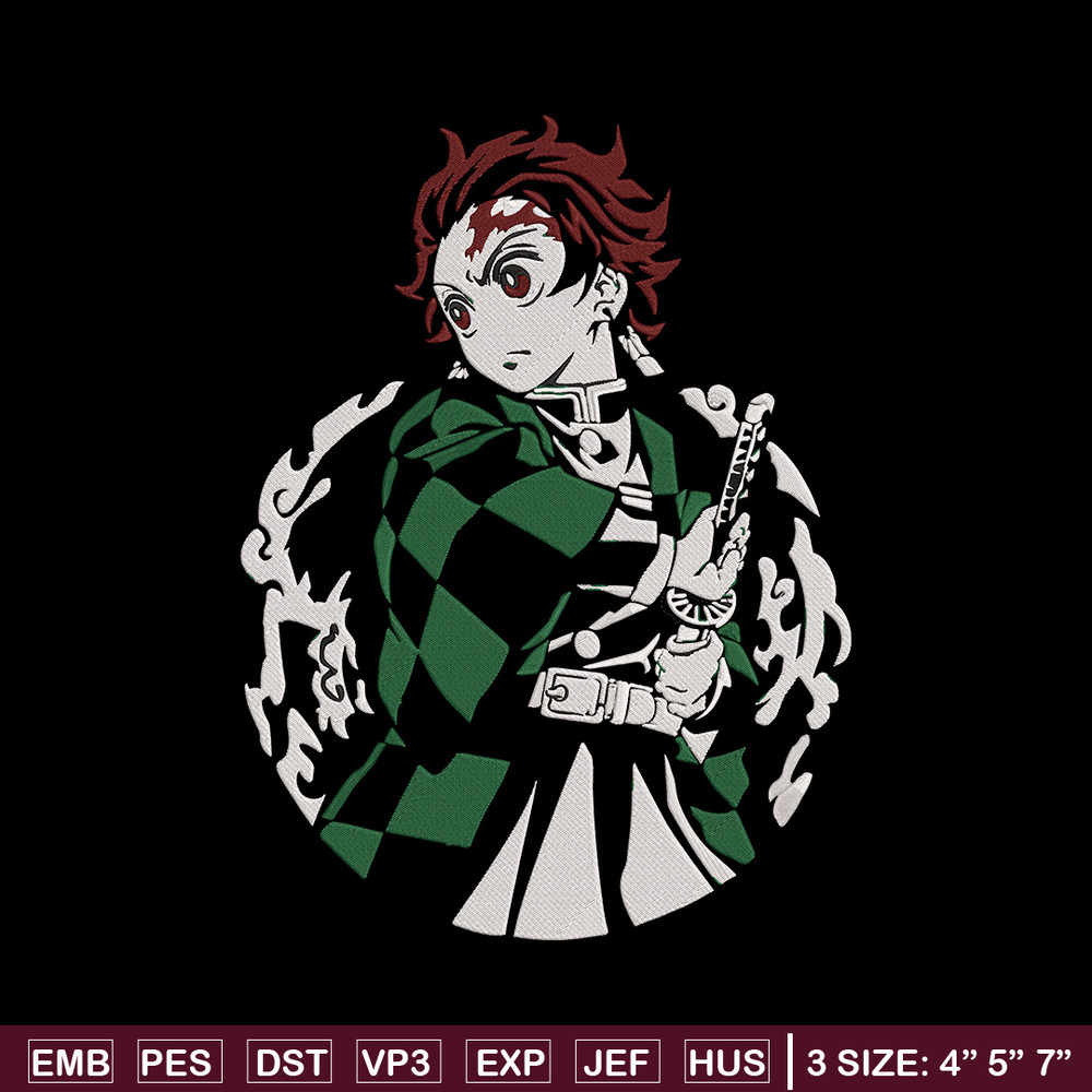 Tanjiro kamado Embroidery Design,Demon slayer Embroidery,Embroidery File, Anime Embroidery, Anime shirt,Digital download.jpg