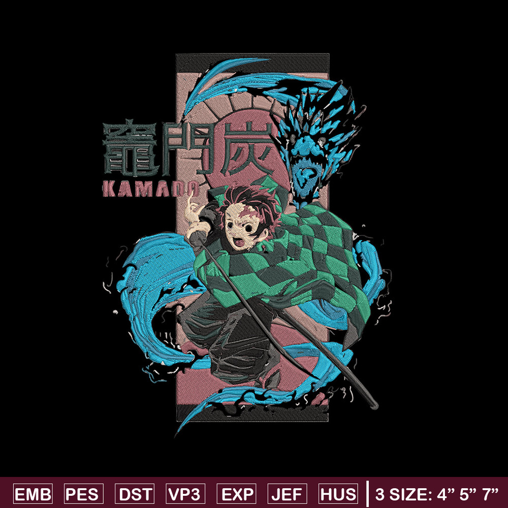 Tanjiro kamado Embroidery Design,Demon slayer Embroidery,Embroidery File, Anime Embroidery,Anime shirt, Digital download.jpg