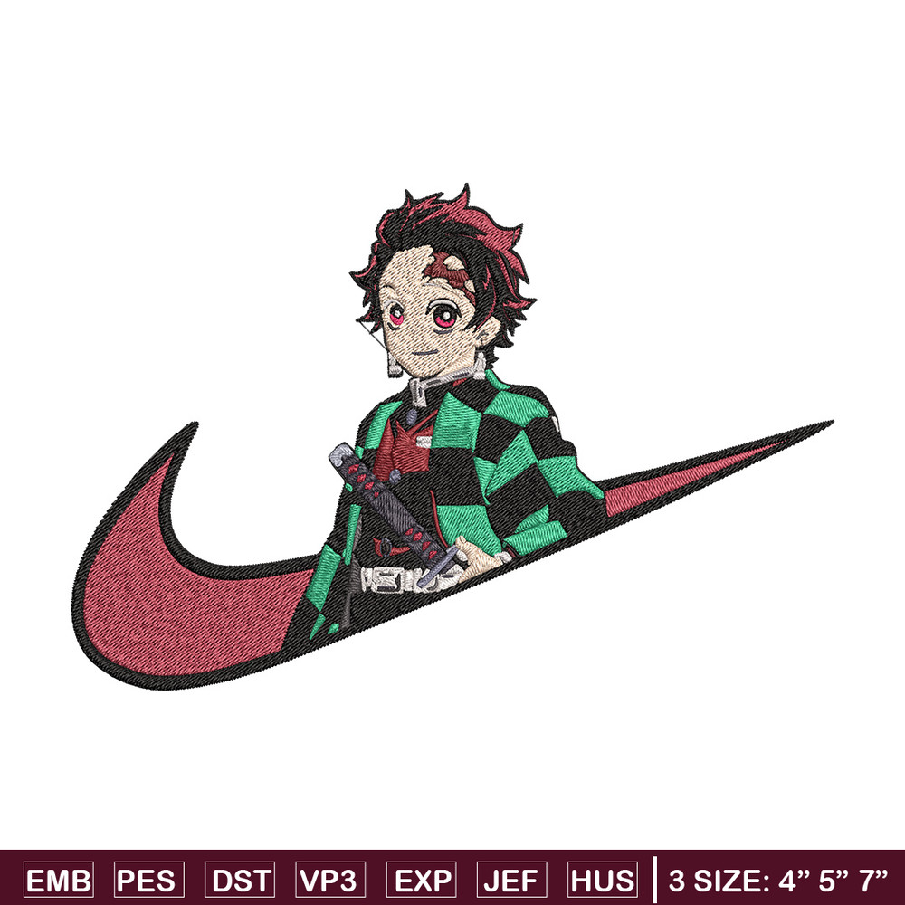 Tanjiro x nike Embroidery Design, Demon slayer Embroidery, Embroidery File, Nike Embroidery,Anime shirt,Digital download.jpg