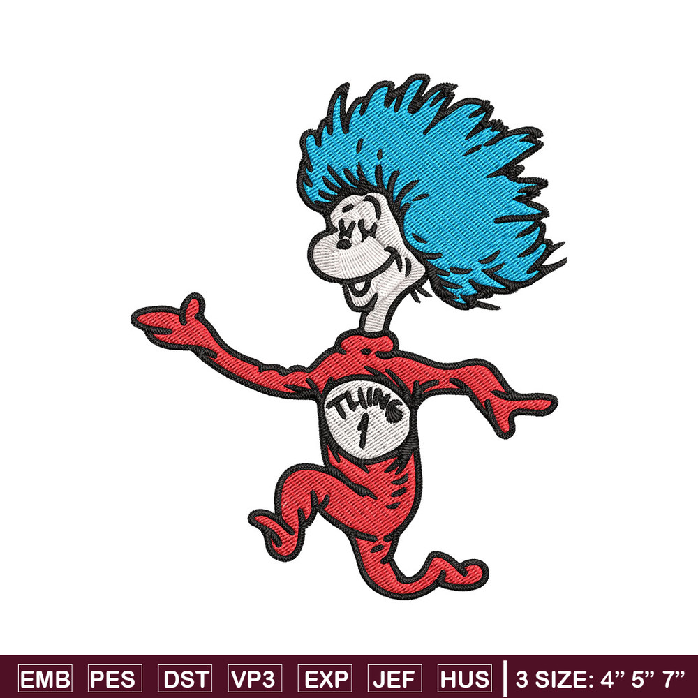 Thing 1 Embroidery Design, Dr seuss Embroidery, Embroidery File, logo shirt, Embroidery design, Digital download..jpg