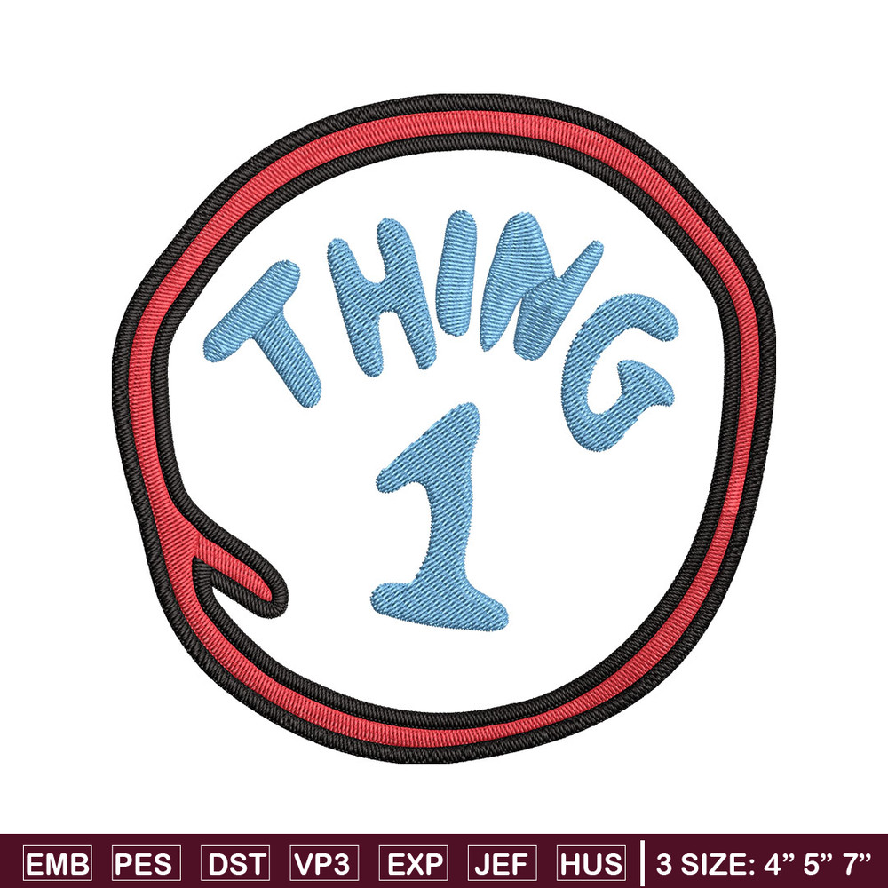 Thing 1 logo Embroidery Design, Embroidery File, logo Embroidery, logo shirt, Embroidery design, Digital download..jpg