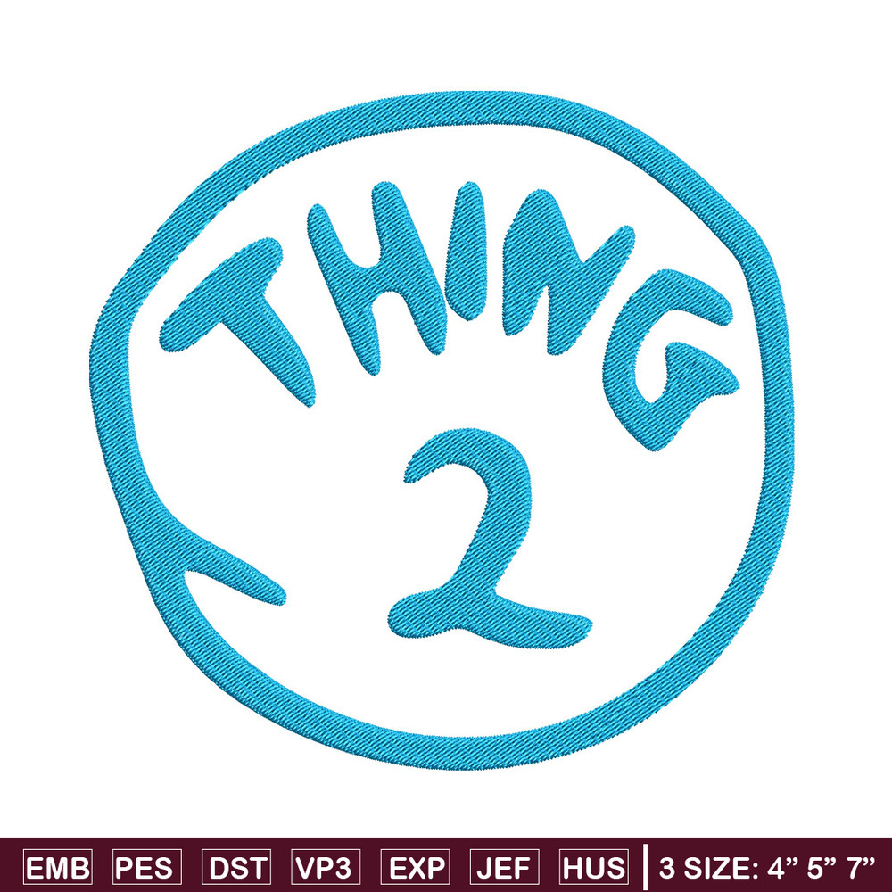 Thing 2 Embroidery Design, Embroidery File, logo Embroidery, logo shirt, Embroidery design, Digital download..jpg