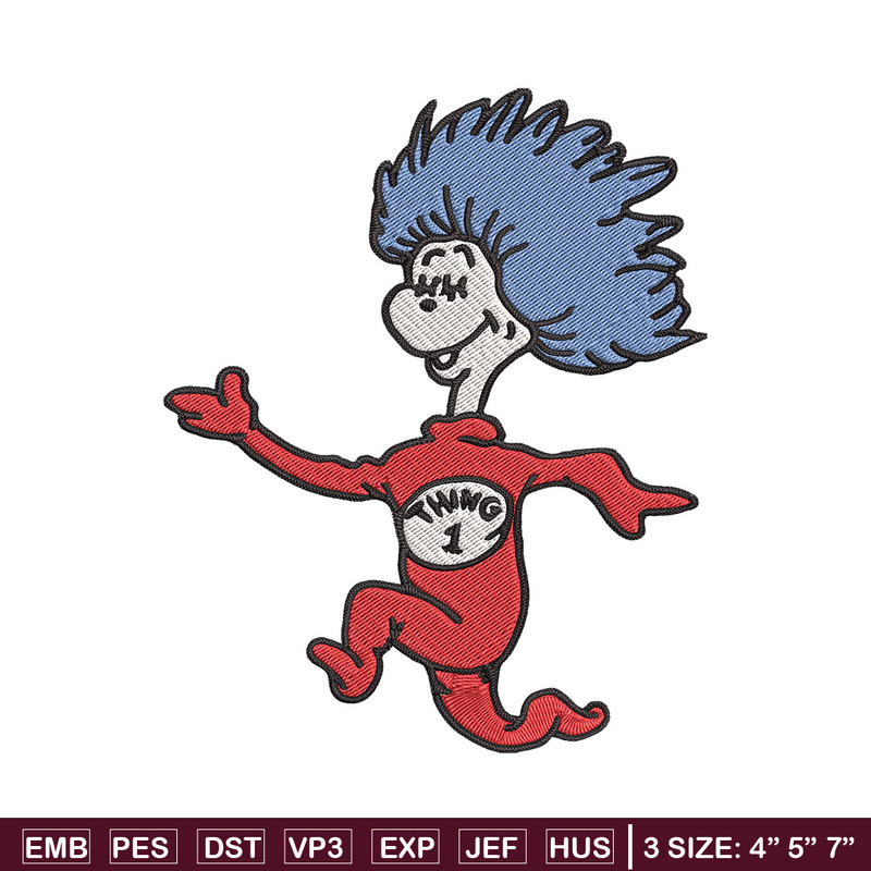 Thing One Embroidery Design, Dr seuss Embroidery, Embroidery File, logo shirt, Embroidery design, Digital download. (2).jpg