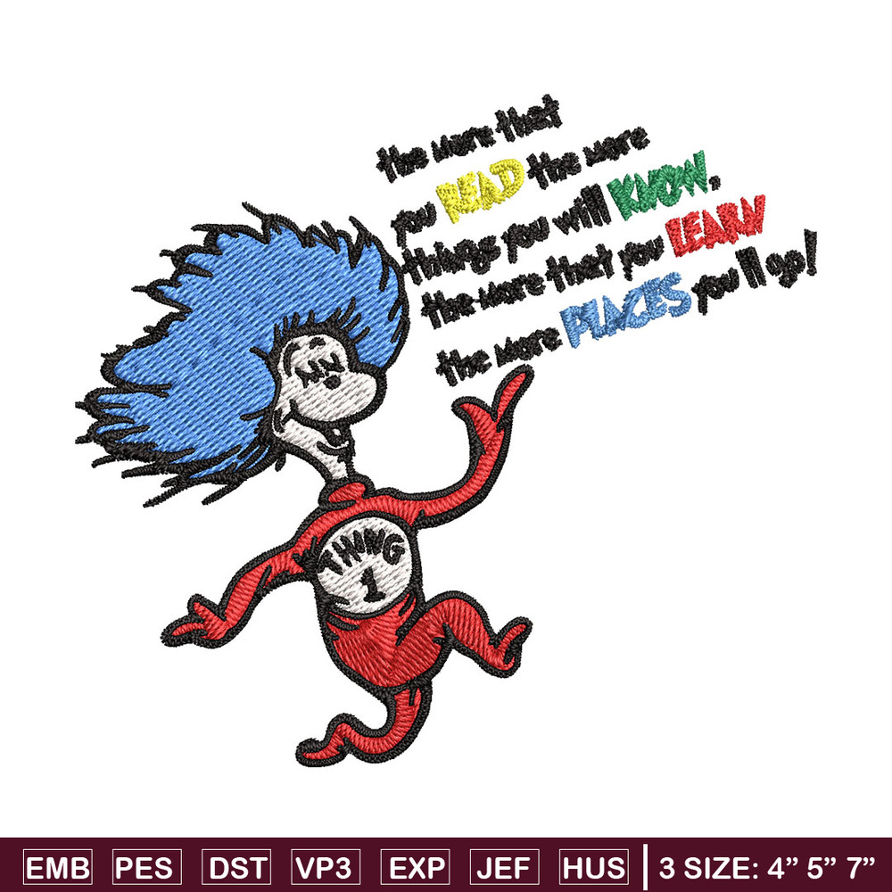 Thing One Embroidery Design, Dr seuss Embroidery, Embroidery File, logo shirt, Embroidery design, Digital download..jpg