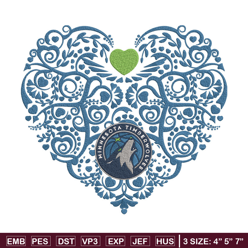 Timberwolves heart embroidery design, NBA embroidery, Sport embroidery, Embroidery design, Logo sport embroidery.jpg