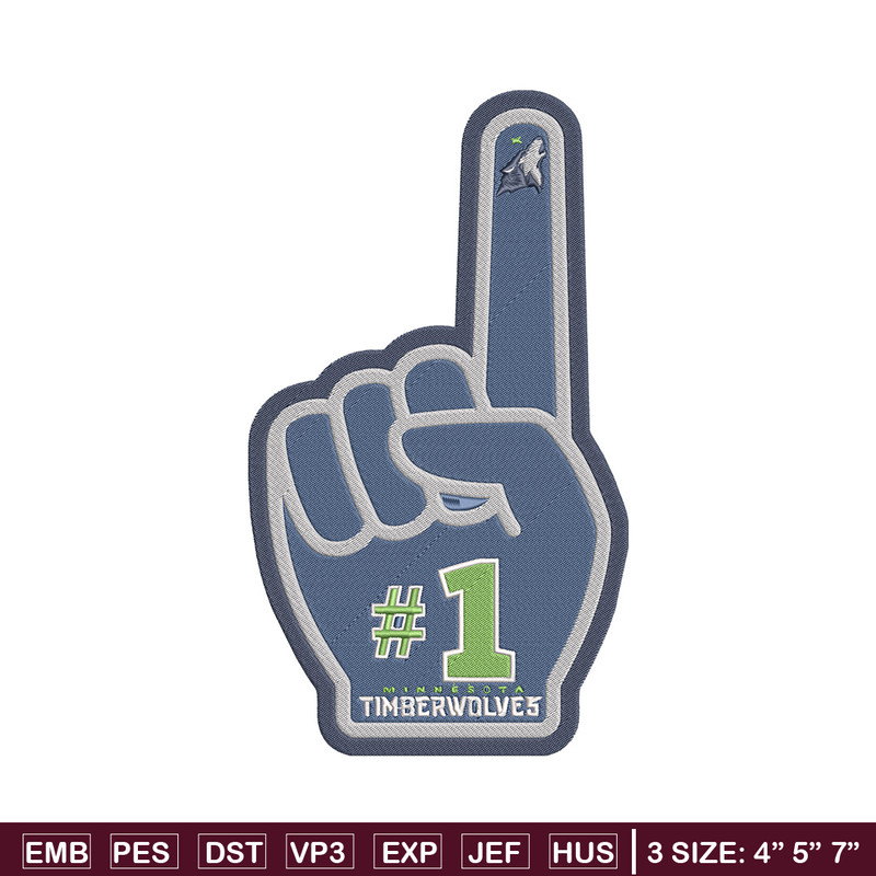 Timberwolves no 1 embroidery design, NBA embroidery, Sport embroidery, Embroidery design,Logo sport embroidery.jpg