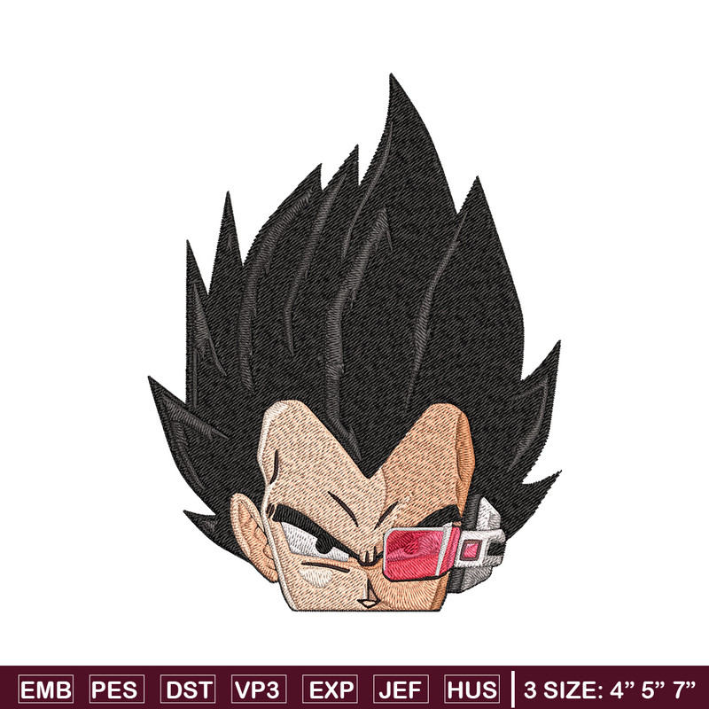 Vegeta peeker Embroidery Design, Dragonball Embroidery, Embroidery File, Anime Embroidery, Anime shirt,Digital download..jpg