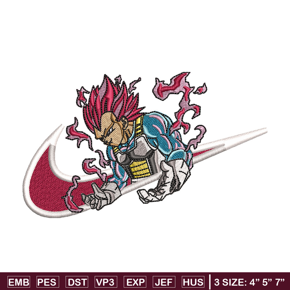 Vegeta Ultra Nike embroidery design, Dragon ball embroidery, Nike design, anime design, anime shirt, Digital download.jpg