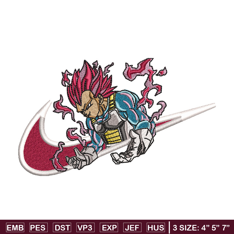 Vegeta Ultra Nike embroidery design, Dragon ball embroidery, Nike design, anime design, anime shirt, Digital download.jpg
