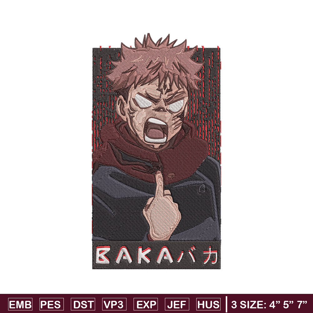 Yuji poster Embroidery Design, Jujutsu Embroidery, Embroidery File, Anime Embroidery, Anime shirt,Digital download..jpg