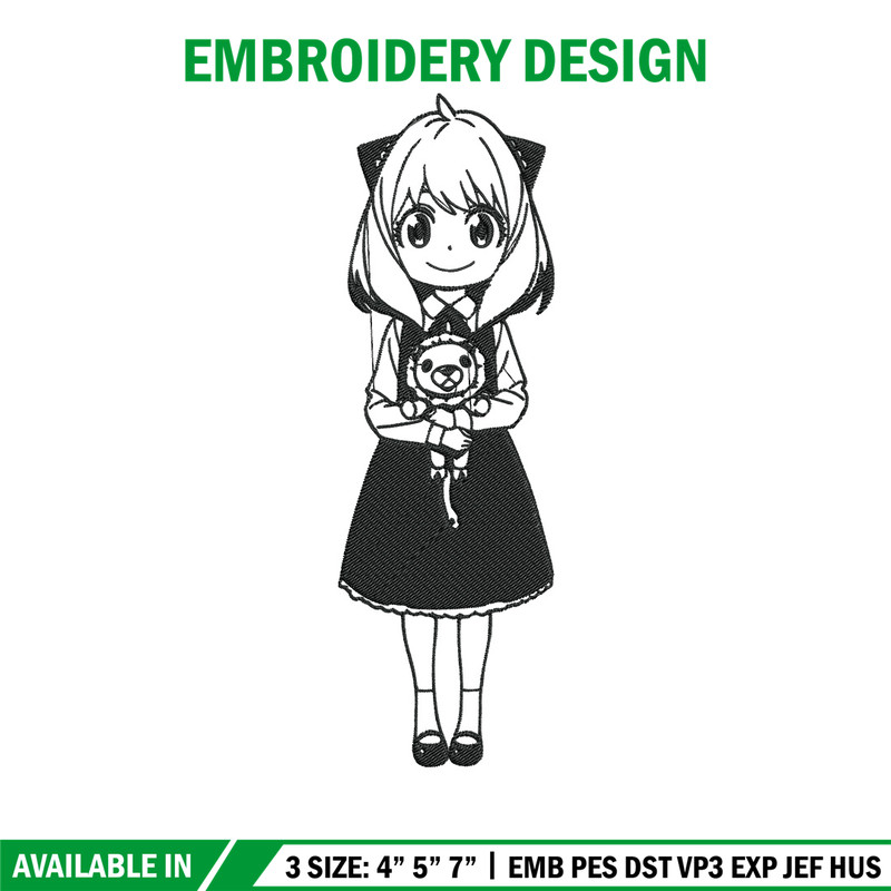 Anya Forger Embroidery Design, Spy x family Embroidery, Embroidery File, Anime Embroidery, Anime shirt,Digital download.jpg