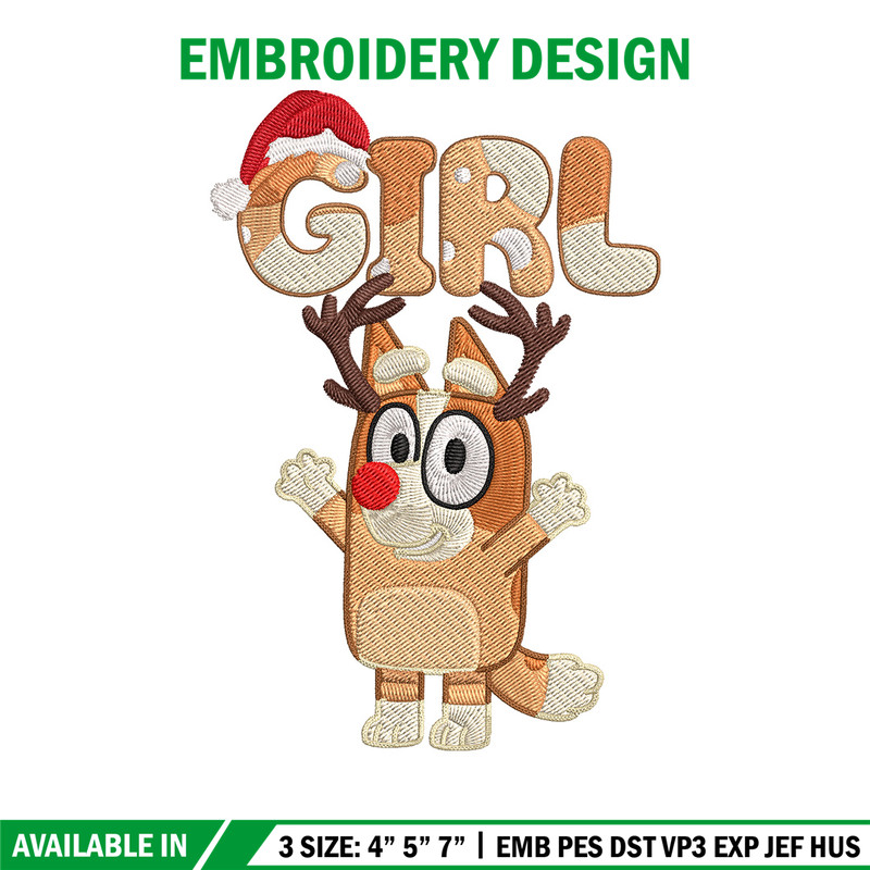 Bingo girl Embroidery Design, Bluey Embroidery, Embroidery File, Chrismas Embroidery, Anime shirt, Digital download.jpg