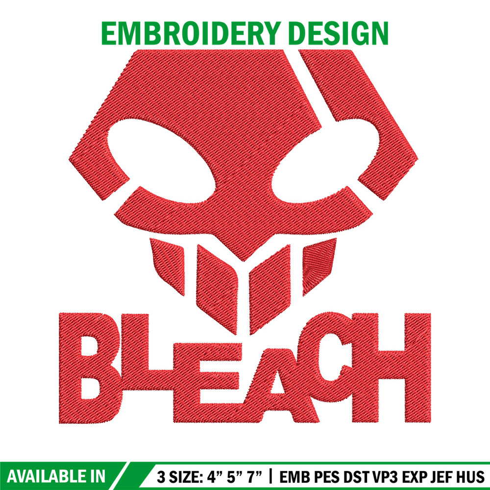 Bleach logo Embroidery Design, Bleach Embroidery, Embroidery File, Anime Embroidery, Anime shirt, Digital download.jpg