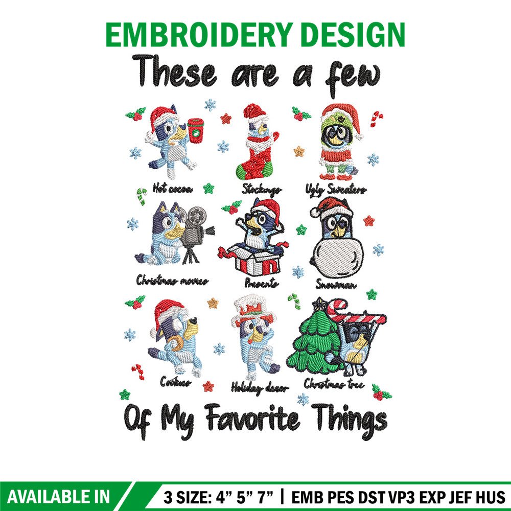 Bluey sticker Embroidery Design, Bluey Embroidery, Embroidery File, Chrismas Embroidery, Anime shirt, Digital download.jpg