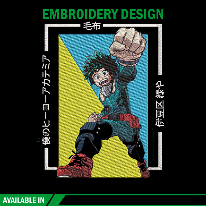 Deku poster Embroidery Design, Mha Embroidery, Embroidery File, Anime Embroidery, Anime shirt, Digital download..jpg