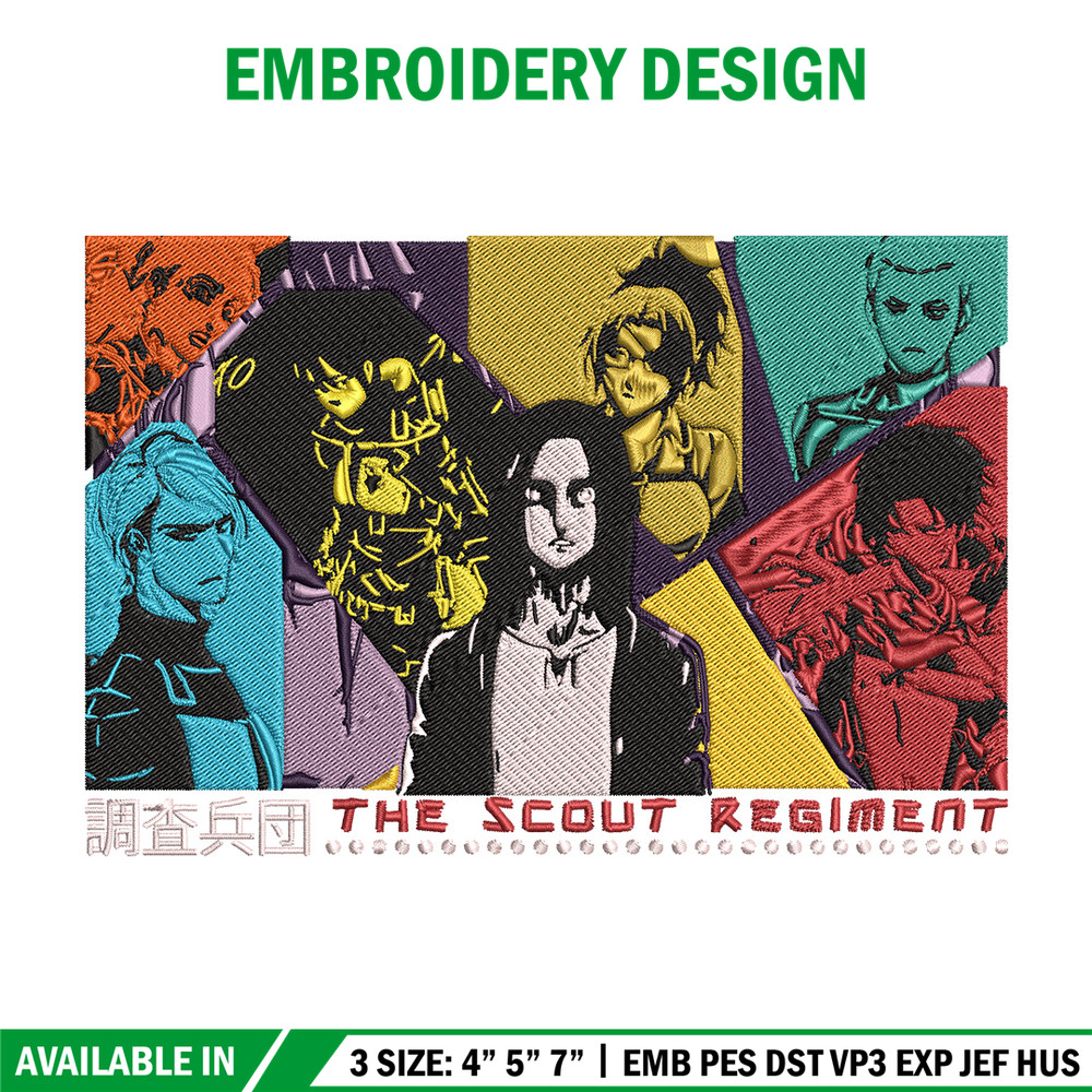 Eren friends Embroidery Design, Aot Embroidery, Embroidery File, Anime Embroidery, Anime shirt, Digital download.jpg