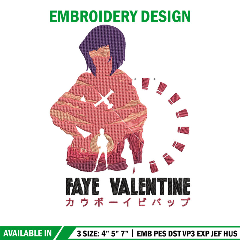Faye Valentine Embroidery Design, Cowboy bebop Embroidery, Embroidery File,Anime Embroidery,Anime shirt,Digital download.jpg