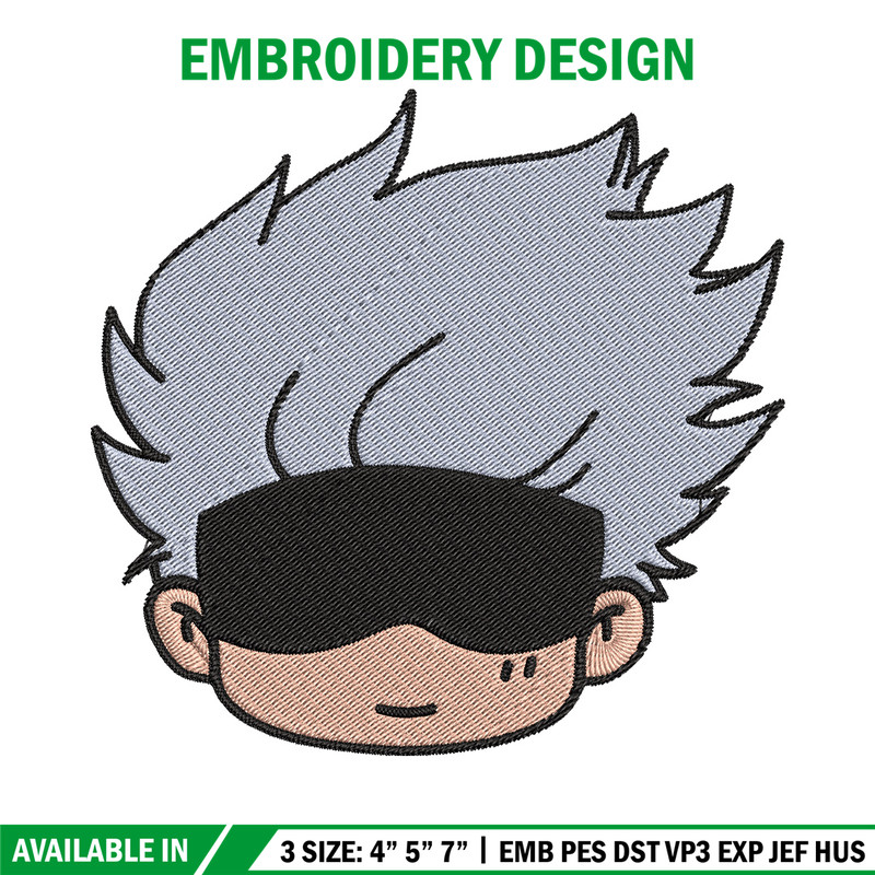 Gojo chibi Embroidery Design, Jujutsu Embroidery, Embroidery File, Anime Embroidery, Anime shirt, Digital download.jpg