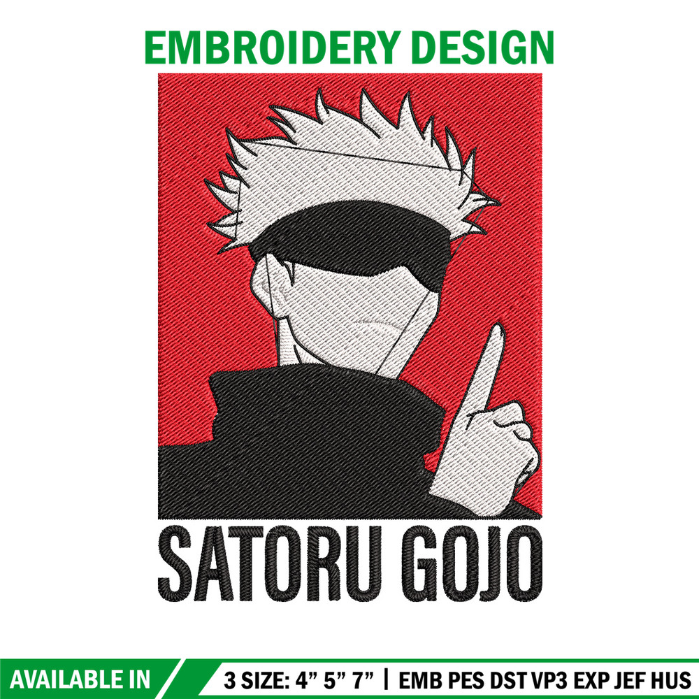 Gojo poster Embroidery Design, Jujutsu Embroidery, Embroidery File, Anime Embroidery,Anime shirt, Digital download.jpg