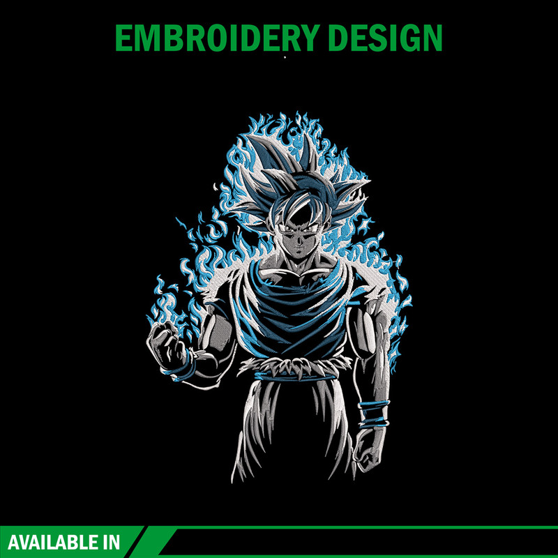 Goku ultra Embroidery Design, Dragonball Embroidery, Embroidery File, Anime Embroidery, Anime shirt, Digital download.jpg