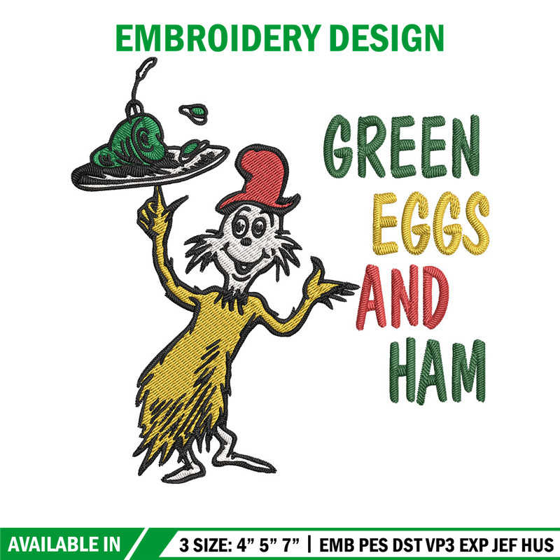 Green eggs and ham Embroidery Design, Dr Seuss Embroidery, Embroidery File, Embroidery design, Digital download.jpg
