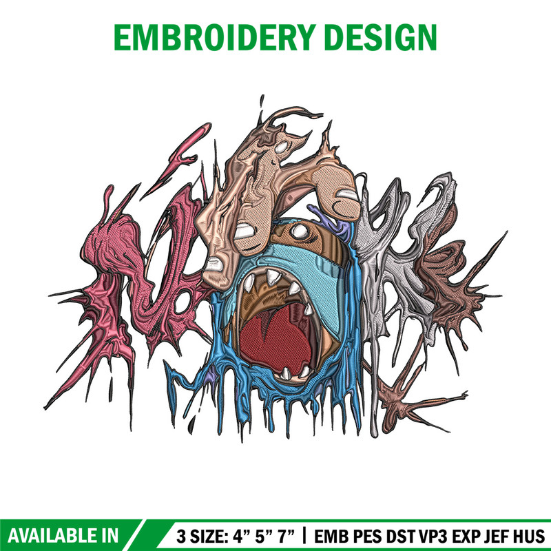 Horror logo Embroidery Design, Horror Embroidery, Embroidery File, Anime Embroidery, Anime shirt, Digital download.jpg