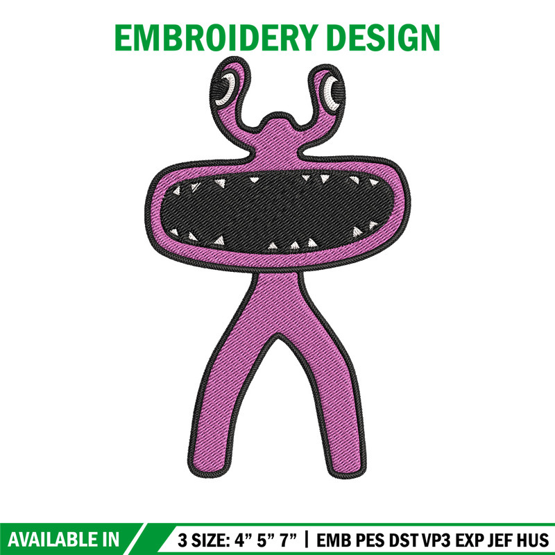 Pink Rainbow Embroidery Design, Rainbow Friends Embroidery, Embroidery File, Anime Embroidery, Digital download..jpg