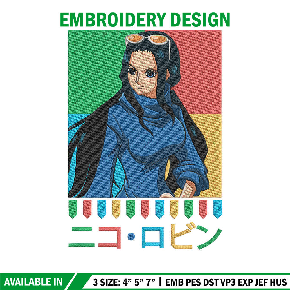 Poster Robin Embroidery Design, One piece Embroidery, Embroidery File, Anime Embroidery, Anime shirt, Digital download.jpg