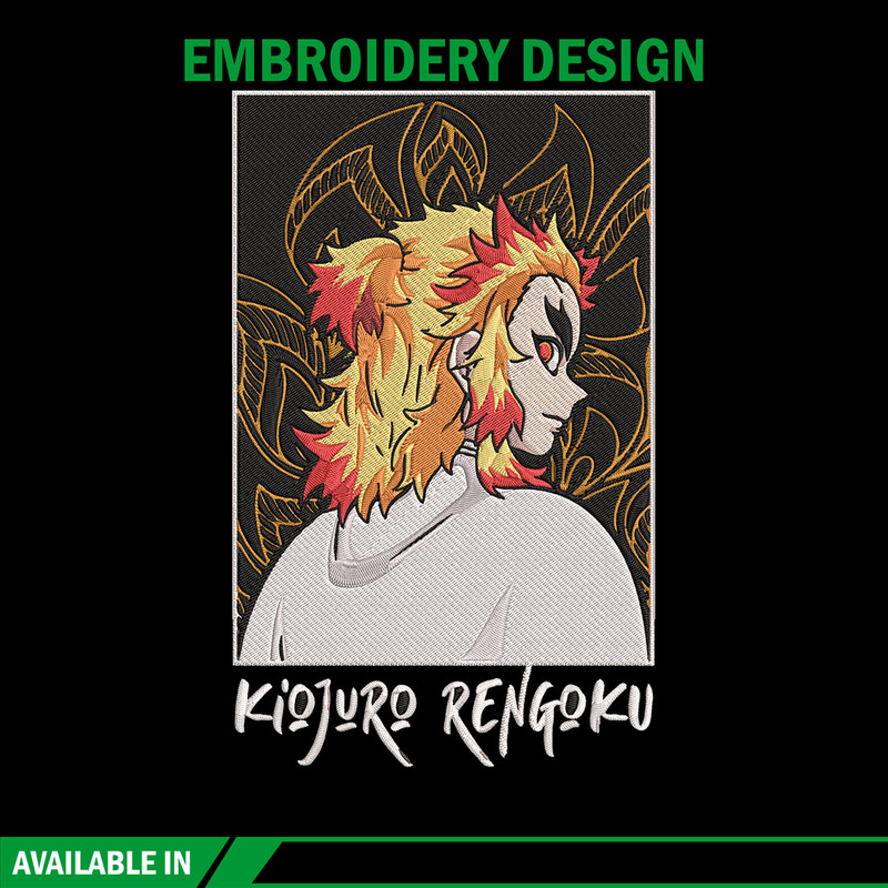 Rengoku Kyoujurou Embroidery Design, Demon slayer Embroidery, Embroidery File, Anime Embroidery, Digital download.jpg