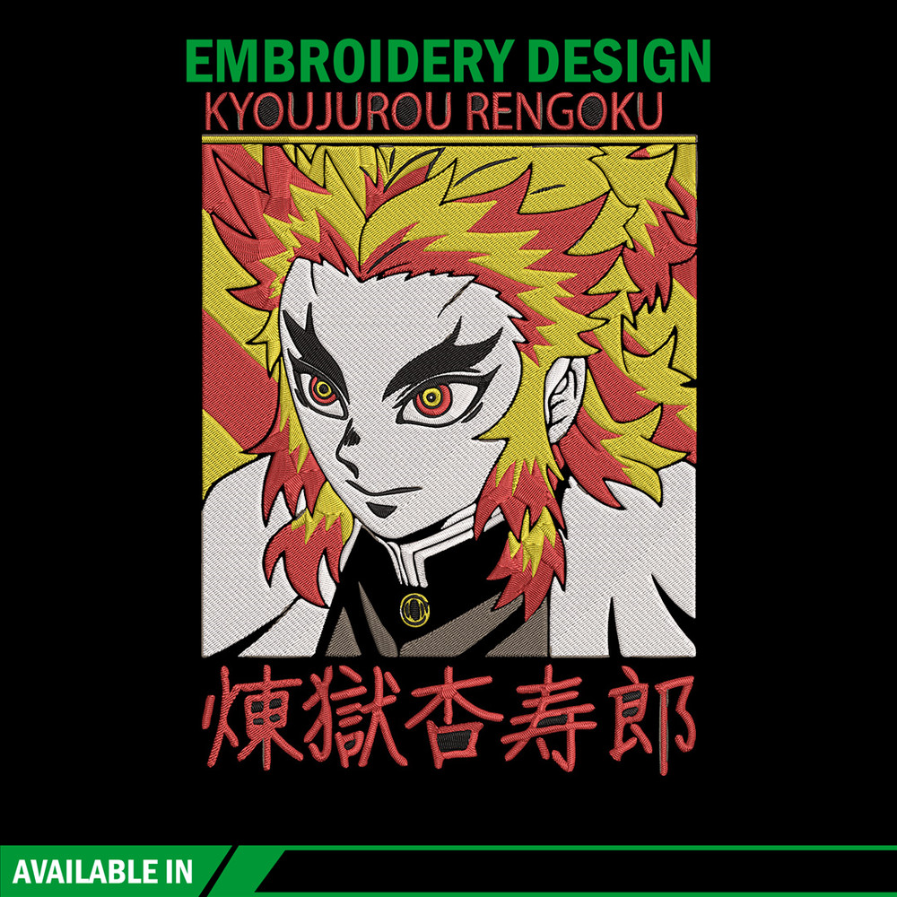 Rengoku Poster Embroidery Design,Demon slayer Embroidery, Embroidery File, Anime Embroidery, Digital download..jpg