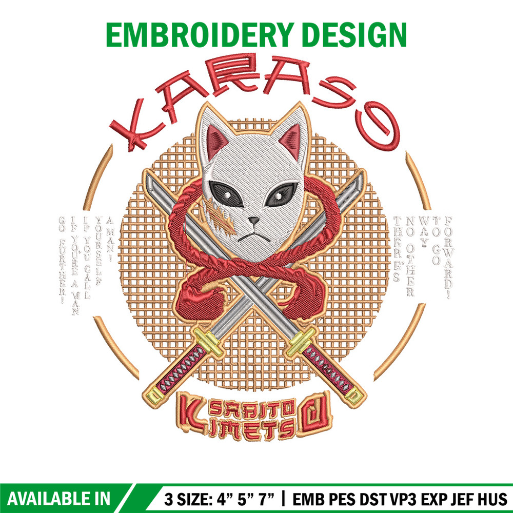 Sabito mask Embroidery Design, Demon slayer Embroidery, Embroidery File, Anime Embroidery, Anime shirt, Digital download.jpg