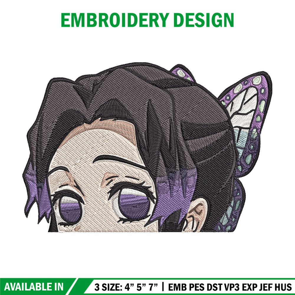 Shinobu Peeker Embroidery Design, Demon slayer Embroidery, Embroidery File, Anime Embroidery, Digital download.jpg