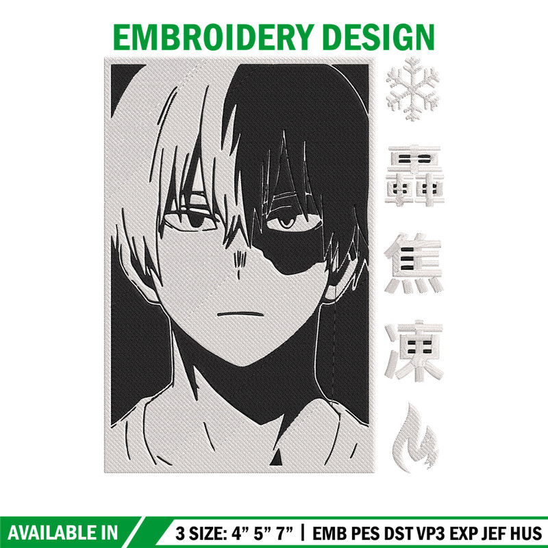 Shouto poster Embroidery Design, Mha Embroidery, Embroidery File, Anime Embroidery, Anime shirt, Digital download.jpg