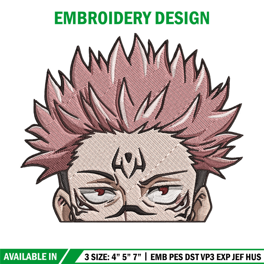 Sukuna Peeker Embroidery Design, Jujutsu Embroidery, Embroidery File, Anime Embroidery, Anime shirt, Digital download.jpg