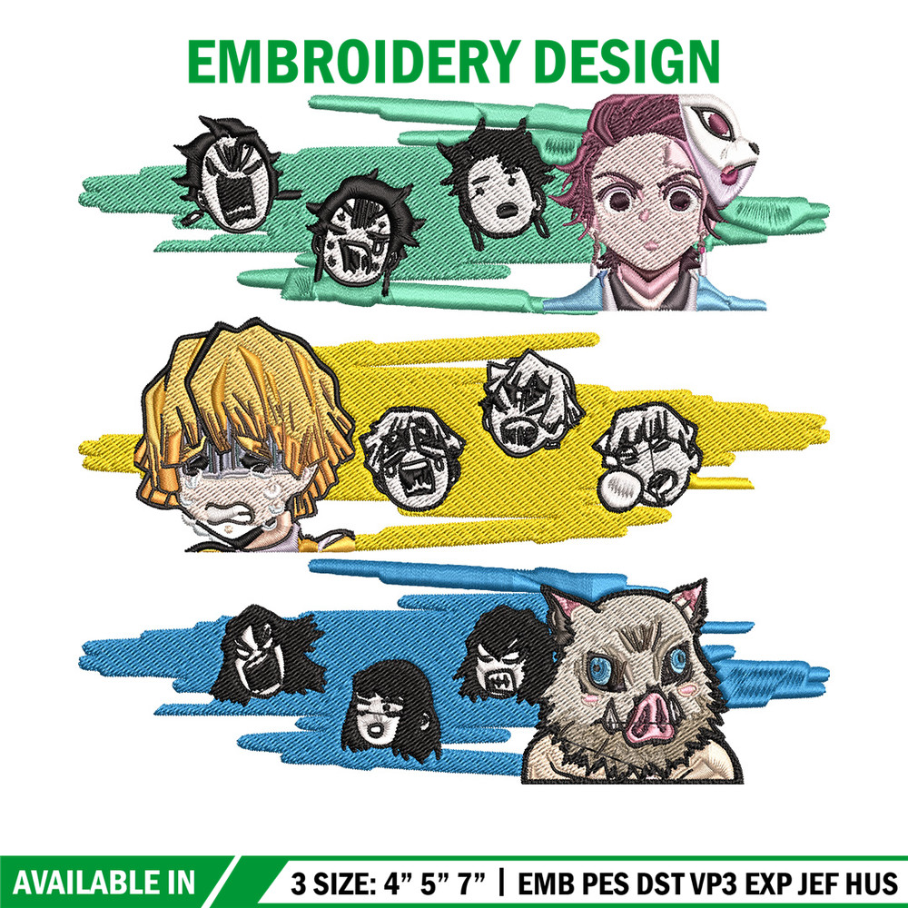 Tanjiro friends sticker Embroidery Design, Demon slayer Embroidery, Embroidery File,Chrismas Embroidery,Digital download.jpg