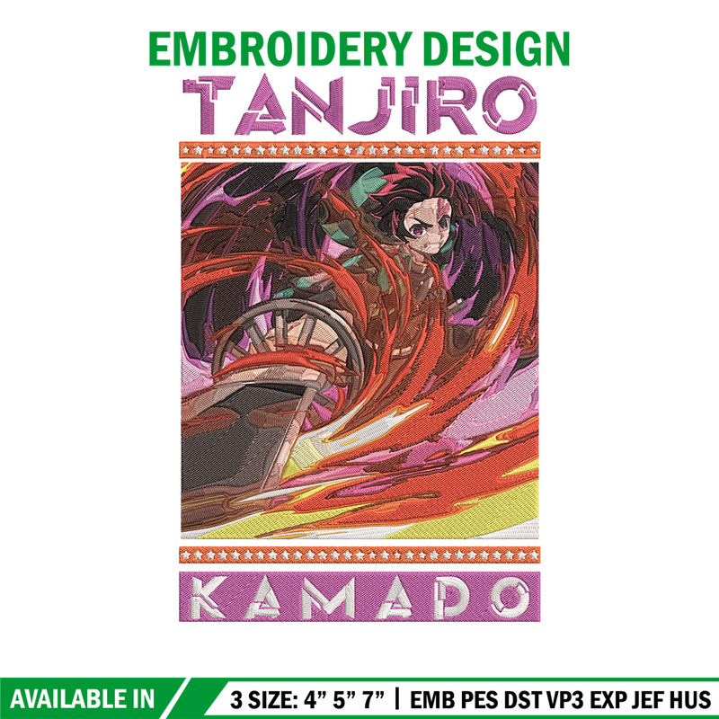 Tanjiro kamado Embroidery Design, Demon slayer Embroidery,Embroidery File,Anime Embroidery, Anime shirt,Digital download.jpg