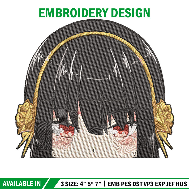 Yor peeker Embroidery Design, Spy x family Embroidery, Embroidery File, Anime Embroidery, Anime shirt, Digital download.jpg