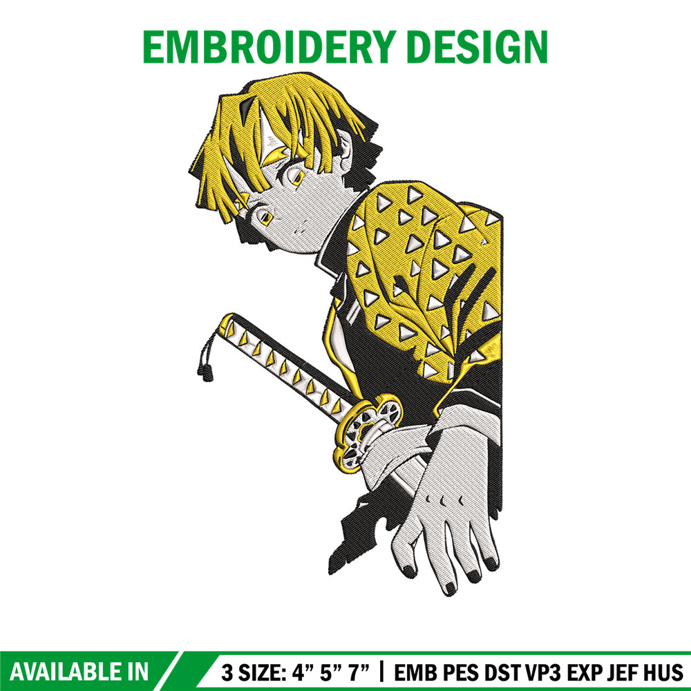 Zenitsu Embroidery Design, Demon slayer Embroidery, Embroidery File, Anime Embroidery, Anime shirt, Digital download..jpg