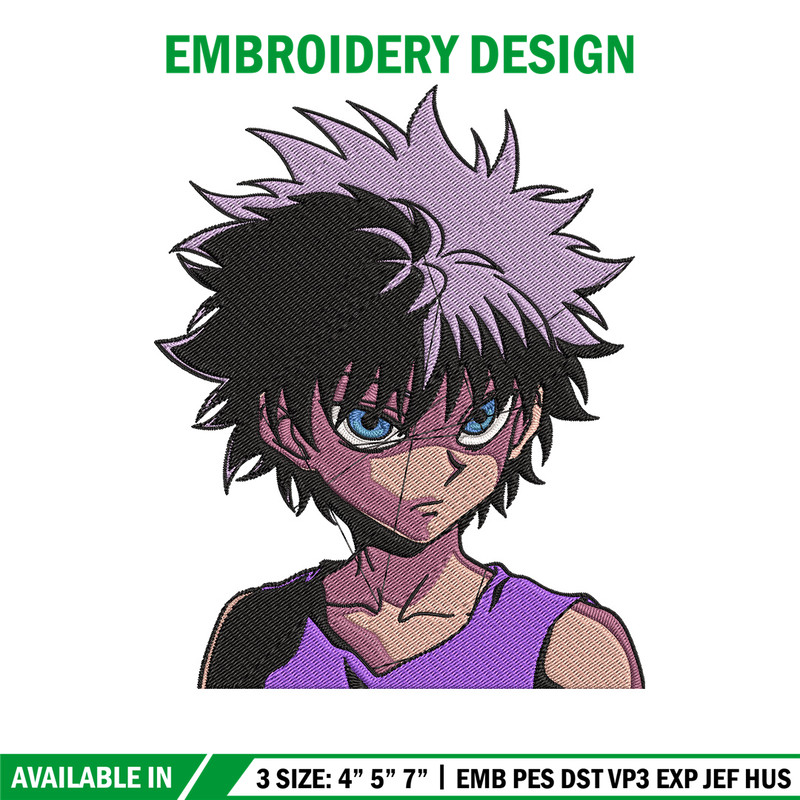 Zoldyck Killua Embroidery Design, Hxh Embroidery,Embroidery File, Anime Embroidery, Anime shirt, Digital download..jpg