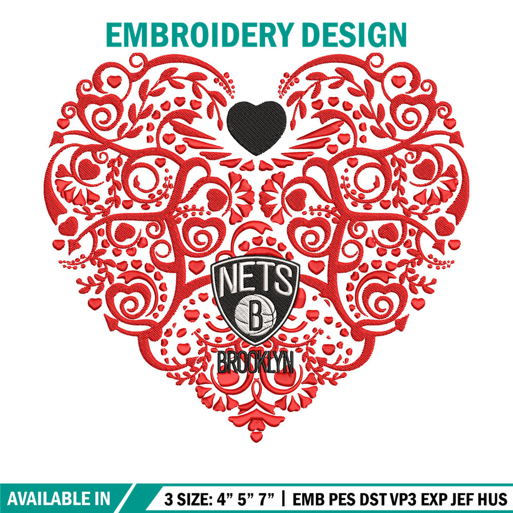 Brooklyn Nets heart embroidery design, NBA embroidery,Sport embroidery, Logo sport embroidery, Embroidery design.jpg