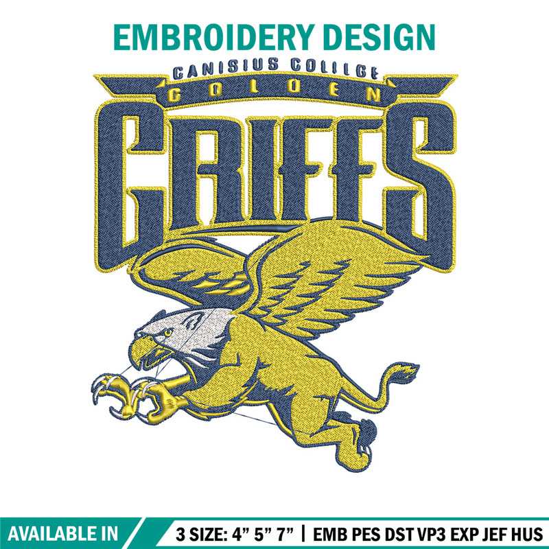 Canisius College logo embroidery design, Hockey embroidery, Sport embroidery, logo sport embroidery, Embroidery design.jpg