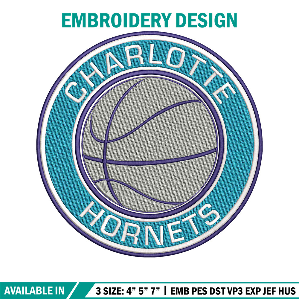 Charlotte Hornets Logo embroidery design, NBA embroidery, Sport embroidery, Embroidery design, Logo sport embroidery..jpg