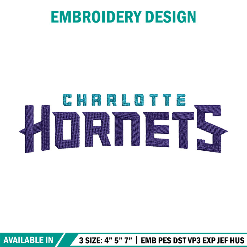 Charlotte Hornets logo embroidery design,NBA embroidery, Sport embroidery, Embroidery design,Logo sport embroidery.jpg