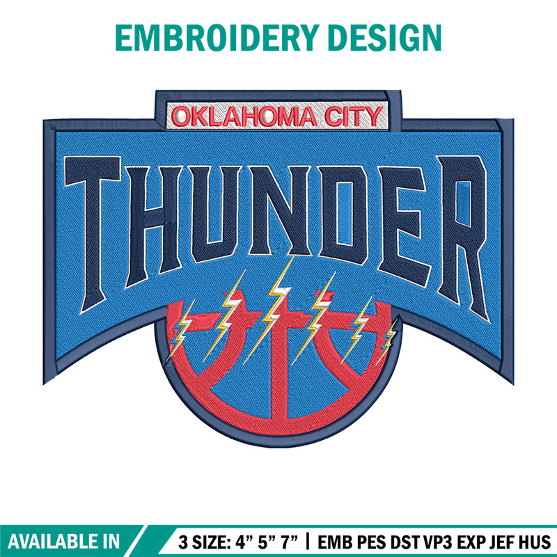 Oklahoma Thunder logo embroidery design,NBA embroidery,Sport embroidery, Embroidery design, Logo sport embroidery..jpg