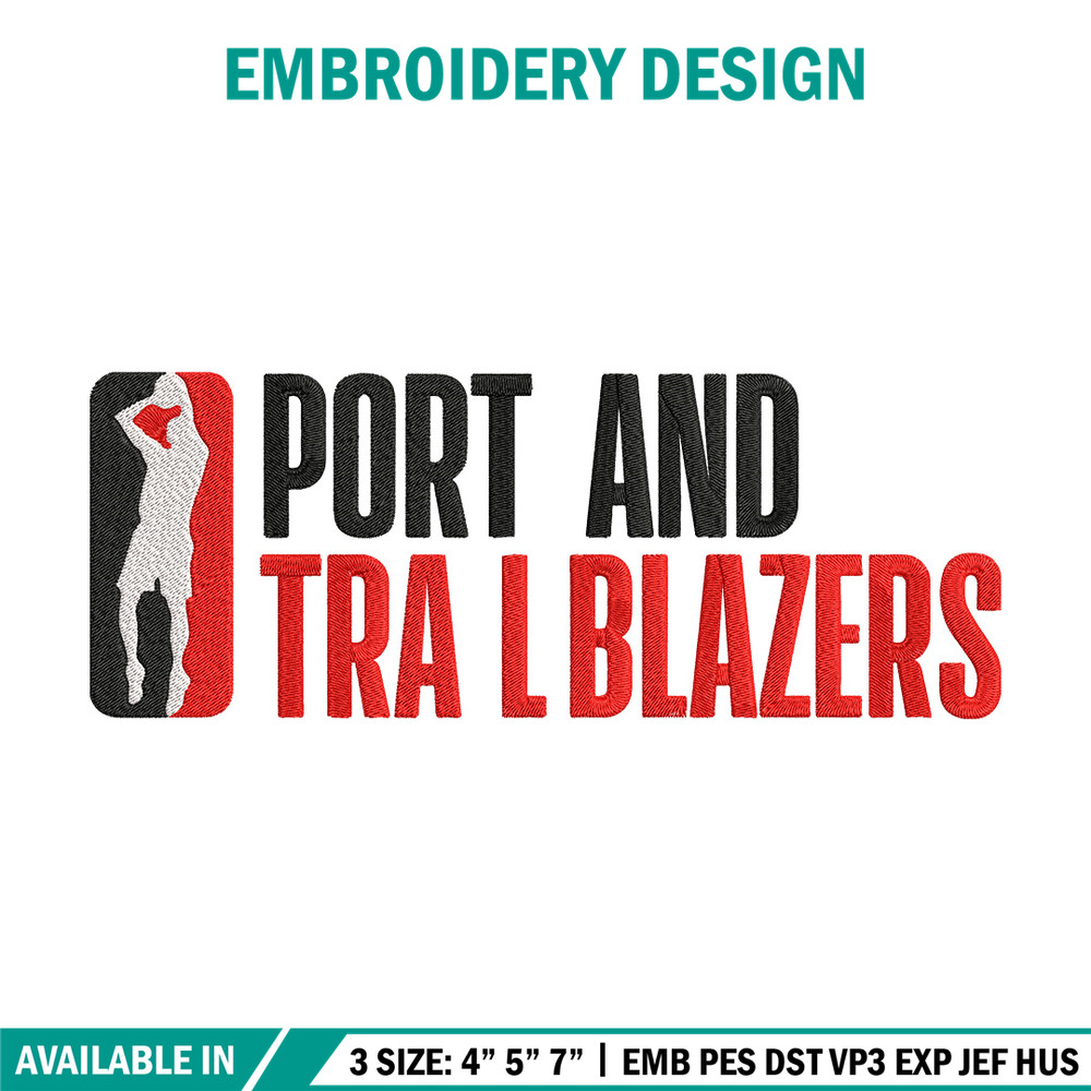 Portland Trail Blazers logo embroidery design, NBA embroidery,Sport embroidery, Embroidery design,Logo sport embroidery.jpg