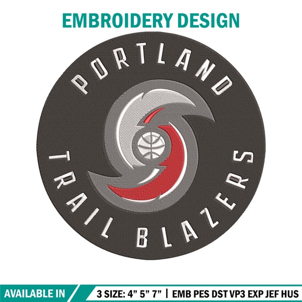 Portland Trail Blazers Logo embroidery design,NBA embroidery,Sport embroidery , Embroidery design, Logo sport embroidery.jpg