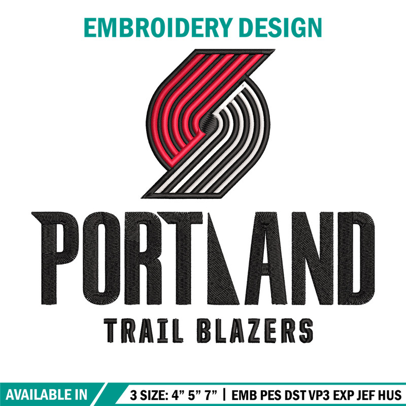 Portland Trail Blazers logo embroidery design,NBA embroidery,Sport embroidery, Embroidery design,Logo sport embroidery.jpg